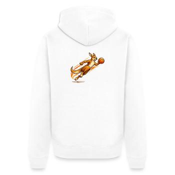 Känguru Korbwurf - Unisex Premium Bio Zip Hoodie - Weiß - Hinten - Thijin (182cm)