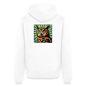 hibou - Veste à capuche bio Premium Unisexe - blanc - Dos - Thijin (182cm)