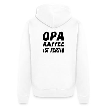 Opa - Unisex Premium Bio Zip Hoodie - Weiß - Hinten - Thijin (182cm)