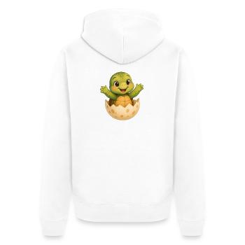 Small turtle hatching - Unisex Premium Organic Zip Hoodie - white - Back - Thijin (182cm)