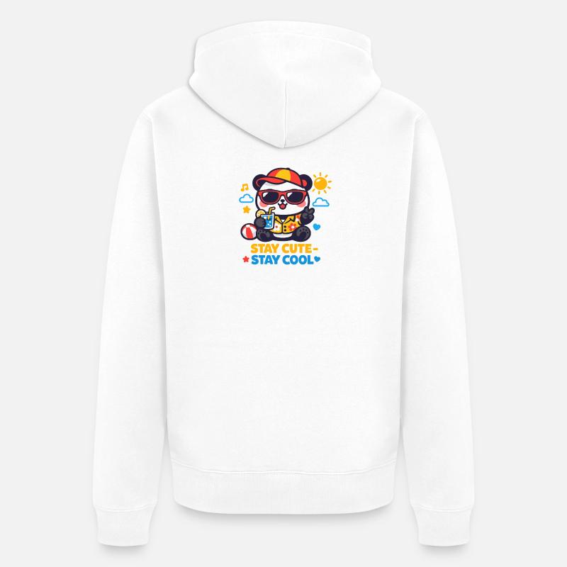 Graphique Reste mignon Reste Cool Bear - Veste à capuche bio Premium Unisexe - blanc