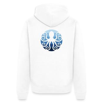 Pieuvre dans l’océan - Veste à capuche bio Premium Unisexe - blanc - Dos - Thijin (182cm)