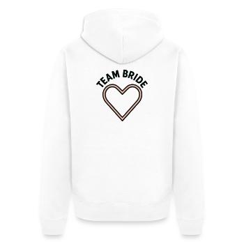 Team Mariée Cœur Rose EVJF Mariage - Veste à capuche bio Premium Unisexe - blanc - Dos - Thijin (182cm)