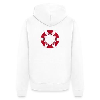 Pièce de casino - Veste à capuche bio Premium Unisexe - blanc - Dos - Thijin (182cm)