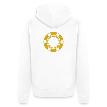 Pièce de casino - Veste à capuche bio Premium Unisexe - blanc - Dos - Thijin (182cm)