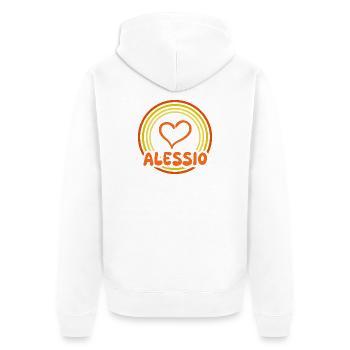 Herz im Regenbogenkreis Alessio - Unisex Premium Bio Zip Hoodie - Weiß - Hinten - Thijin (182cm)