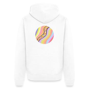 Joyful stream - Unisex Premium Organic Zip Hoodie - white - Back - Thijin (182cm)