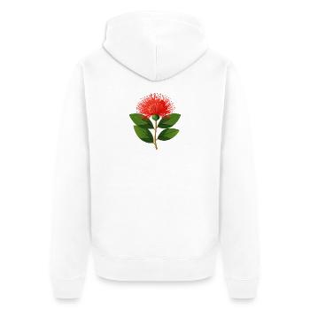 Fleur de Pohutukawa - Veste à capuche bio Premium Unisexe - blanc - Dos - Thijin (182cm)