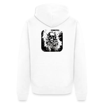 Roses crâne avec casque - Veste à capuche bio Premium Unisexe - blanc - Dos - Thijin (182cm)