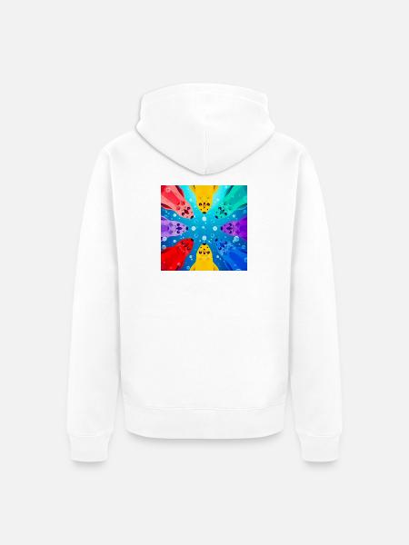 Bunte Kreis-Koi - Unisex Premium Bio Zip Hoodie - Weiß