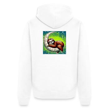 La paresse dort sur la Lune - Veste à capuche bio Premium Unisexe - blanc - Dos - Thijin (182cm)