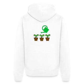 Garten - Unisex Premium Bio Zip Hoodie - Weiß - Hinten - Thijin (182cm)
