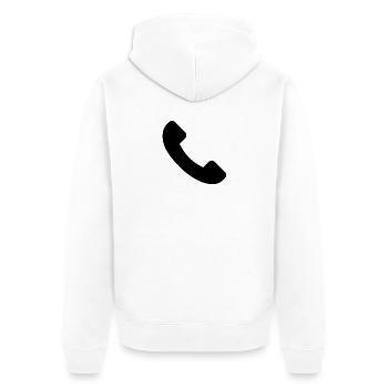 téléphone - Veste à capuche bio Premium Unisexe - blanc - Dos - Thijin (182cm)