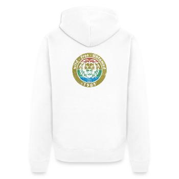 45. Geburtstag Wild, free & untamed since 05/1981 - Unisex Premium Organic Zip Hoodie - white - Back - Thijin (182cm)
