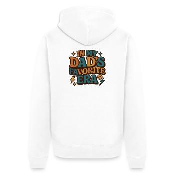In My Dad's Favorite Era Tochter Familien Humor - Unisex Premium Bio Zip Hoodie - Weiß - Hinten - Thijin (182cm)