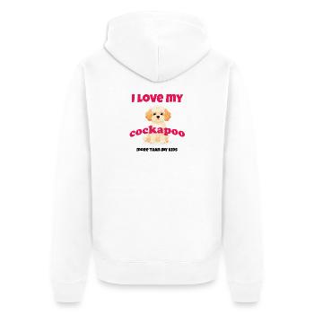 I Love My Cockapoo – Süßer Hund Doodle Geschenk - Unisex Premium Bio Zip Hoodie - Weiß - Hinten - Thijin (182cm)