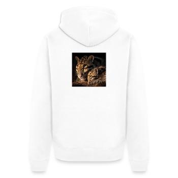 Clouded leopard with cub Loving wildcats - Unisex Premium Organic Zip Hoodie - white - Back - Thijin (182cm)