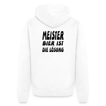 Meister - Unisex Premium Bio Zip Hoodie - Weiß - Hinten - Thijin (182cm)