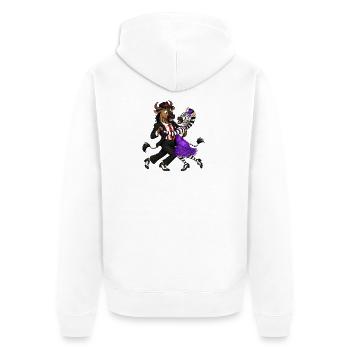 Gnou et zèbre dans une danse élégante du swing - Veste à capuche bio Premium Unisexe - blanc - Dos - Thijin (182cm)