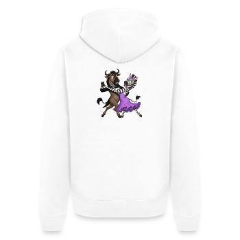 Gnous et zèbres dans une élégante valse dansante de bal - Veste à capuche bio Premium Unisexe - blanc - Dos - Thijin (182cm)
