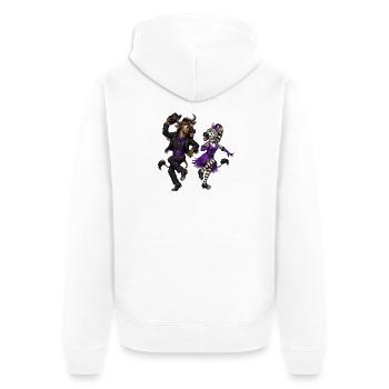 Wildebeest and zebra in glamorous tap dancing - Unisex Premium Organic Zip Hoodie - white - Back - Thijin (182cm)