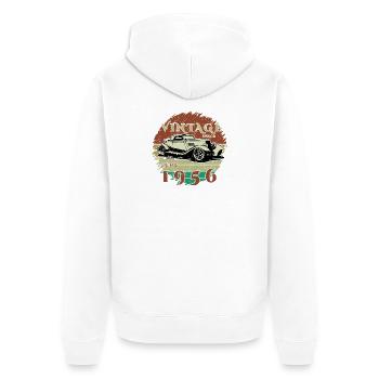 70e anniversaire - Classiques - Millésime depuis 06/1956 - Veste à capuche bio Premium Unisexe - blanc - Dos - Thijin (182cm)