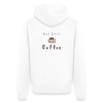 But First coffee - Unisex Premium Organic Zip Hoodie - white - Back - Thijin (182cm)