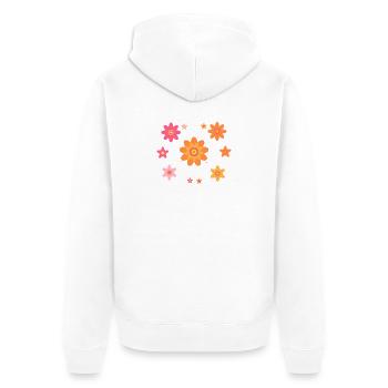 Motif orbital fleur coloré - Veste à capuche bio Premium Unisexe - blanc - Dos - Thijin (182cm)