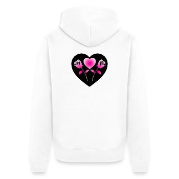 Rosen - Unisex Premium Bio Zip Hoodie - Weiß - Hinten - Thijin (182cm)