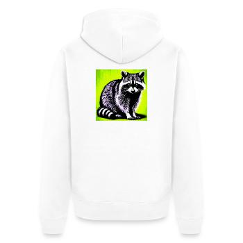 Raccoon - Unisex Premium Organic Zip Hoodie - white - Back - Thijin (182cm)