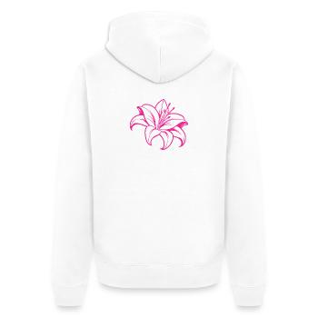 Lily flower - Unisex Premium Organic Zip Hoodie - white - Back - Thijin (182cm)