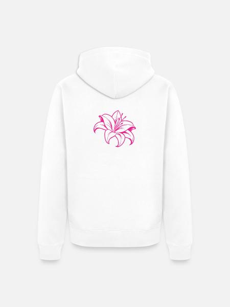 Lily flower - Unisex Premium Organic Zip Hoodie - white