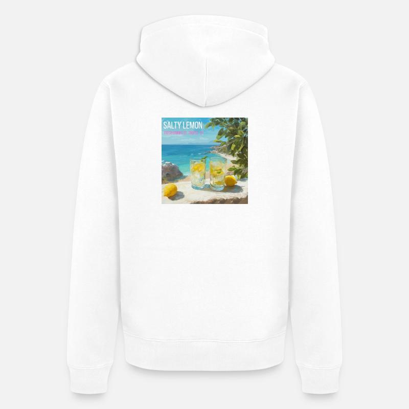 Magic Salt Lemon Beach 87 - Veste à capuche bio Premium Unisexe - blanc