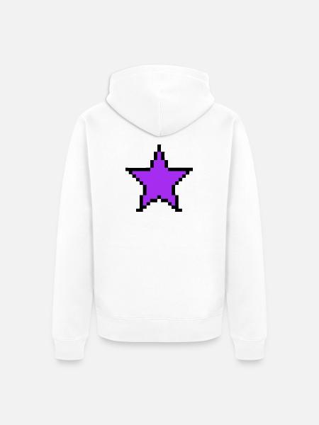 Pixel Star 8-Bit Power Up - Unisex Premium Organic Zip Hoodie - white