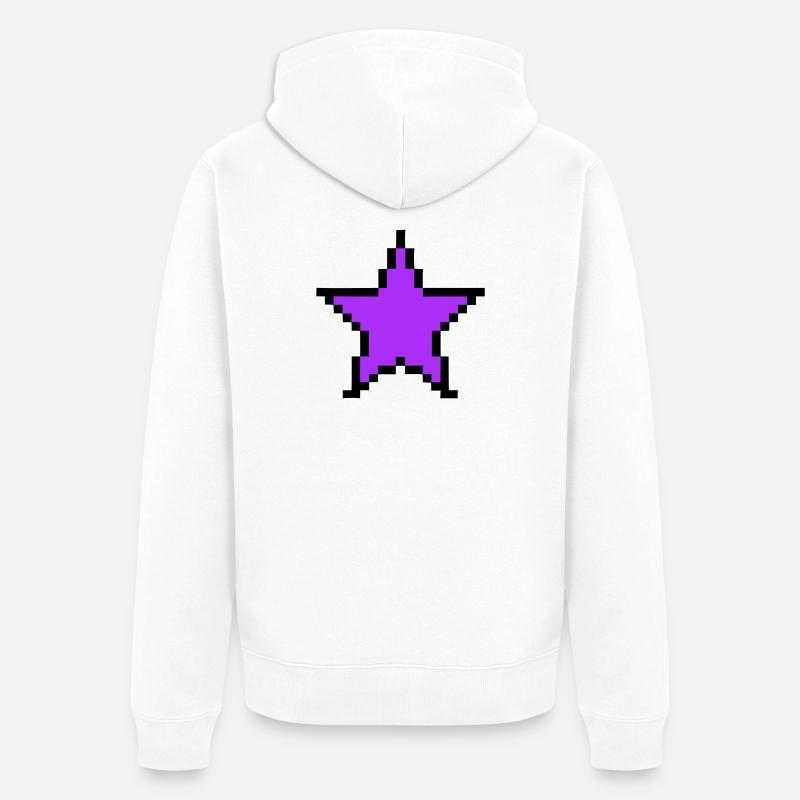 Pixel Stern 8-Bit Power Up - Unisex Premium Bio Zip Hoodie - Weiß