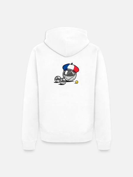 The French Triplette - France pétanque - Unisex Premium Organic Zip Hoodie - white