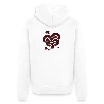 Conception organique en tourbillon de cœur - Veste à capuche bio Premium Unisexe - blanc - Dos - Thijin (182cm)