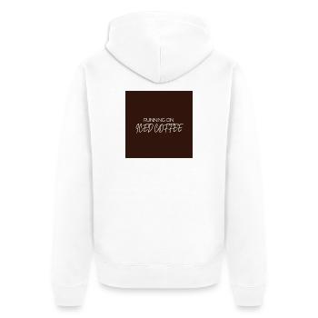"RUNNING ON ICED COFFEE" Graphic Tee Design - Unisex Premium Organic Zip Hoodie - white - Back - Thijin (182cm)