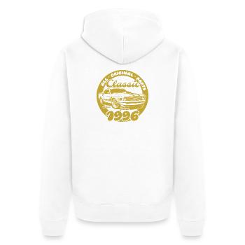 30e anniversaire - Classic Musclecar 06/1996 - Veste à capuche bio Premium Unisexe - blanc - Dos - Thijin (182cm)