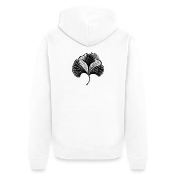 Ginkgo Leaf - Unisex Premium Organic Zip Hoodie - white - Back - Thijin (182cm)