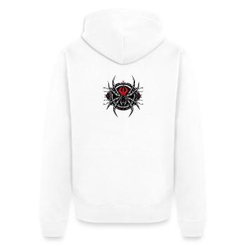 Redback Spider：Tech Edition - Unisex Premium Bio Zip Hoodie - Weiß - Hinten - Thijin (182cm)