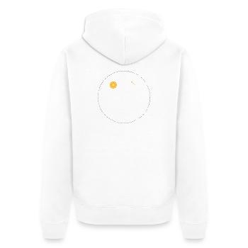 Zitrus Orbit Druck - Unisex Premium Bio Zip Hoodie - Weiß - Hinten - Thijin (182cm)