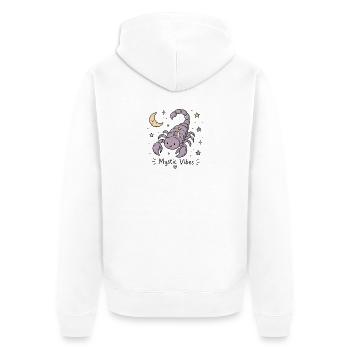 Astro-Scorpio – Mystic Vibes - Unisex Premium Organic Zip Hoodie - white - Back - Thijin (182cm)