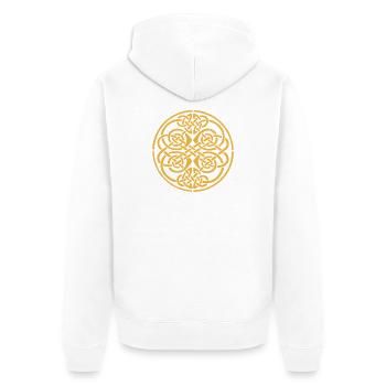 Keltische Goldknoten-Mandala - Unisex Premium Bio Zip Hoodie - Weiß - Hinten - Thijin (182cm)