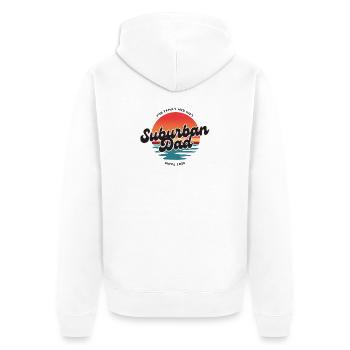 Suburban Dad Retro Sunset Logo - Unisex Premium Organic Zip Hoodie - white - Back - Thijin (182cm)