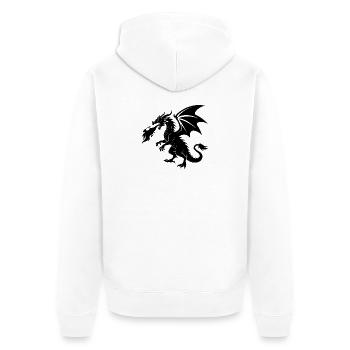 Fire Breathing Dragon - Unisex Premium Organic Zip Hoodie - white - Back - Thijin (182cm)