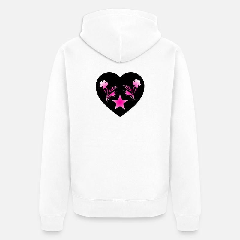 Fleur - Veste à capuche bio Premium Unisexe - blanc