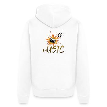 Musik ist Leben - Unisex Premium Bio Zip Hoodie - Weiß - Hinten - Thijin (182cm)