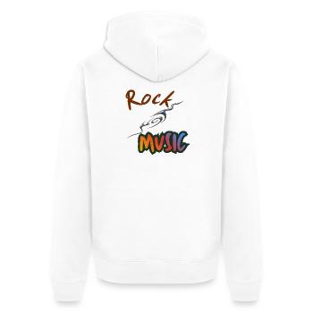 Rockmusik - Unisex Premium Bio Zip Hoodie - Weiß - Hinten - Thijin (182cm)