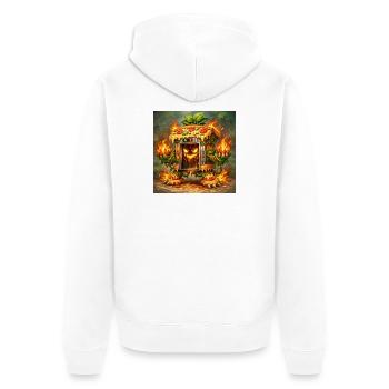 Monstre du Four à Feu à Pizza - Veste à capuche bio Premium Unisexe - blanc - Dos - Thijin (182cm)